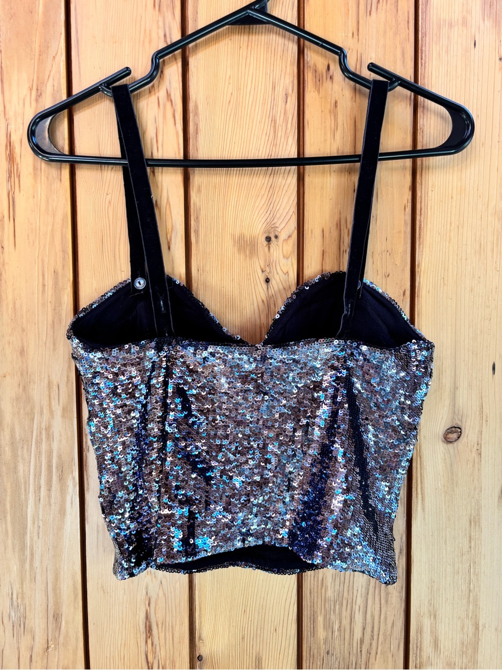 ✨ Free People Intimately "Sequin Sparkle" Corset Crop Top ✨ - Picture 2 of 4
